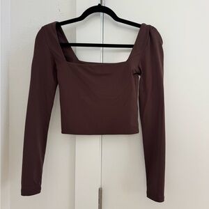 Babaton long sleeve cropped top XS